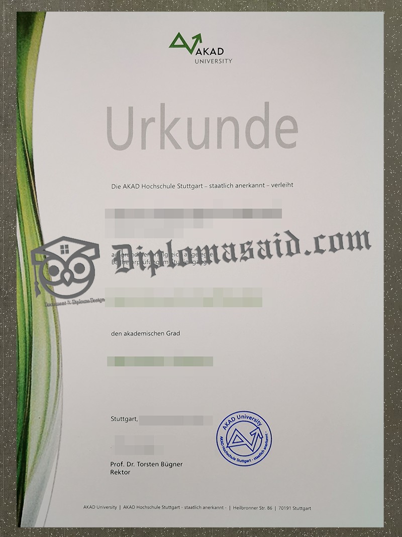 AKAD University Urkunde, AKAD University Degree AKAD University Urkunde, AKAD University Degree