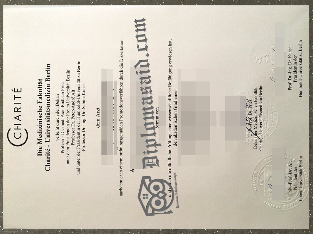 Charité – Universitätsmedizin Berlin Urkunde, Charité – Universitätsmedizin Berlin Degree