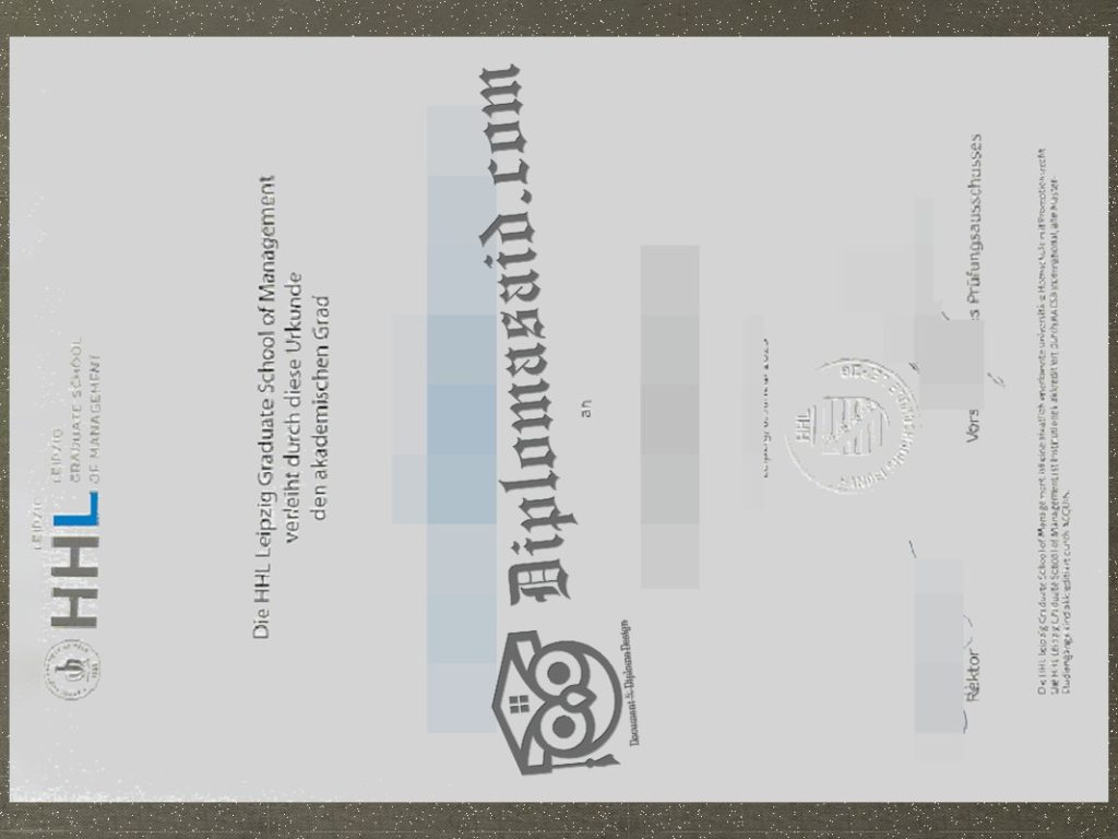 HHL Leipzig Graduate School of Management Urkunde, Handelshochschule Leipzig Degree