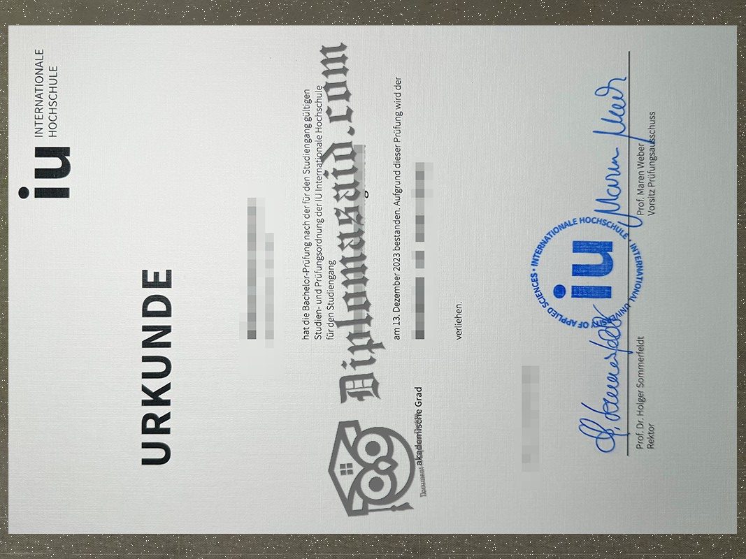 IU Internationale Hochschule Urkunde, IU Internationale Hochschule Degree