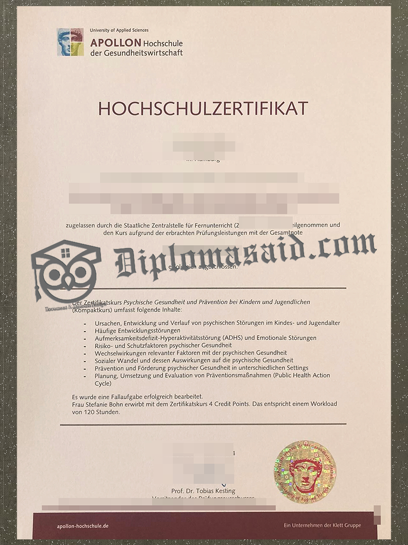 Apollon Hochschule der Gesundheitswirtschaft Hochschulzertifikat, Apollon Hochschule der Gesundheitswirtschaft Degree Apollon Hochschule der Gesundheitswirtschaft Hochschulzertifikat, Apollon Hochschule der Gesundheitswirtschaft Degree