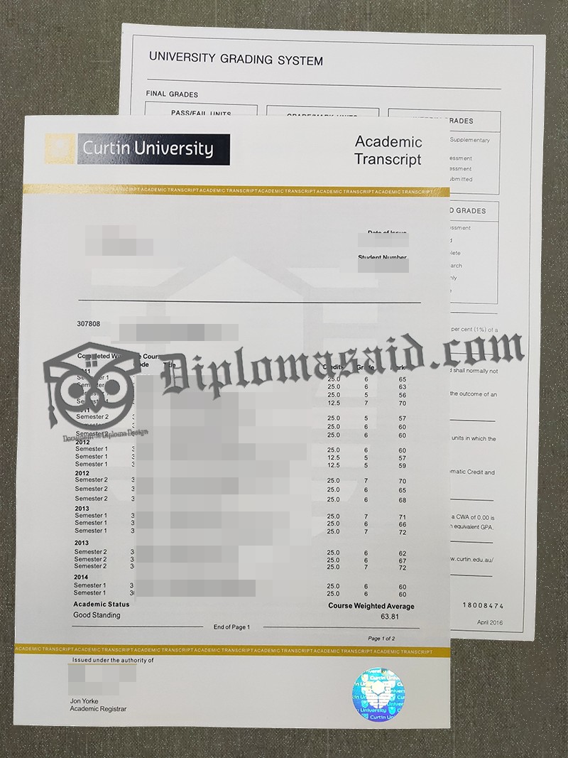 Curtin University transcript, Curtin University degree Curtin University transcript, Curtin University degree