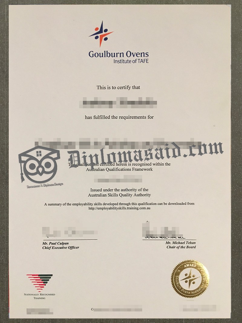 Goulburn Ovens Institute of TAFE Certificate, Goulburn Ovens Institute of TAFE Degree Goulburn Ovens Institute of TAFE Certificate, Goulburn Ovens Institute of TAFE Degree