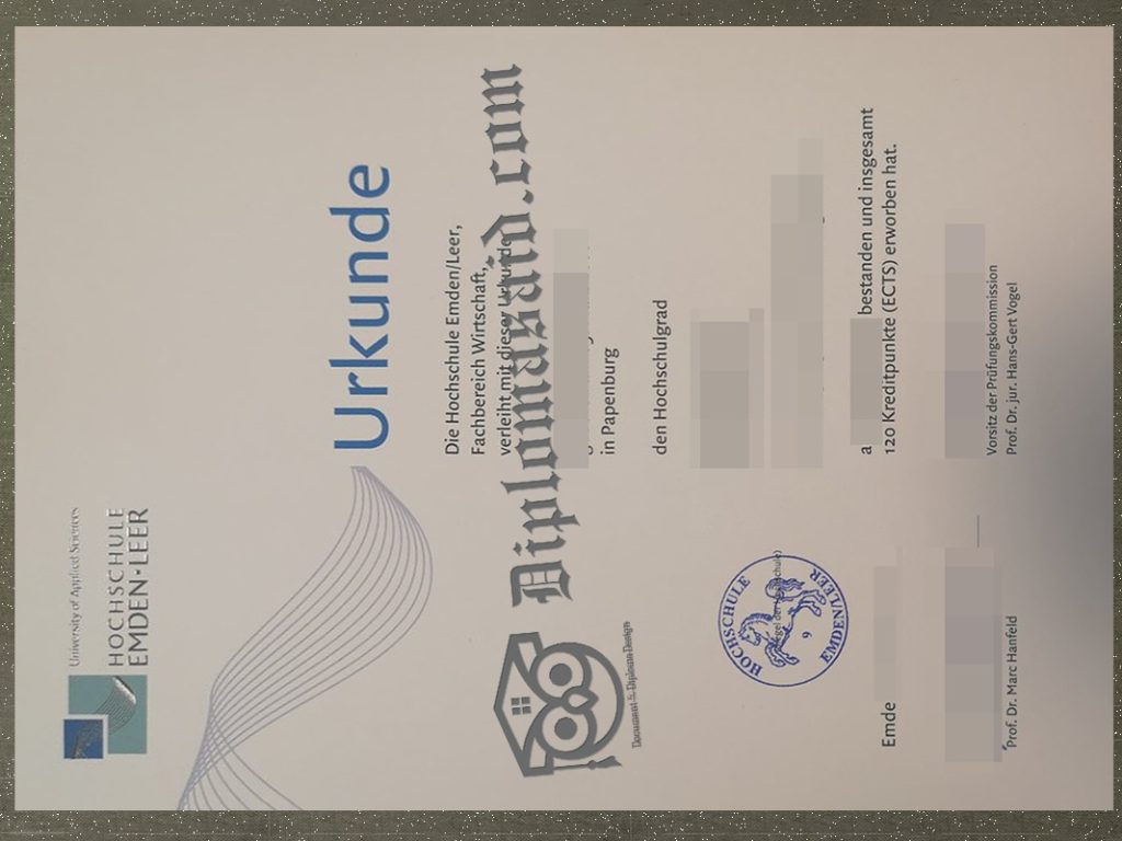 Hochschule Emden Leer Urkunde, Hochschule Emden Leer Degree
