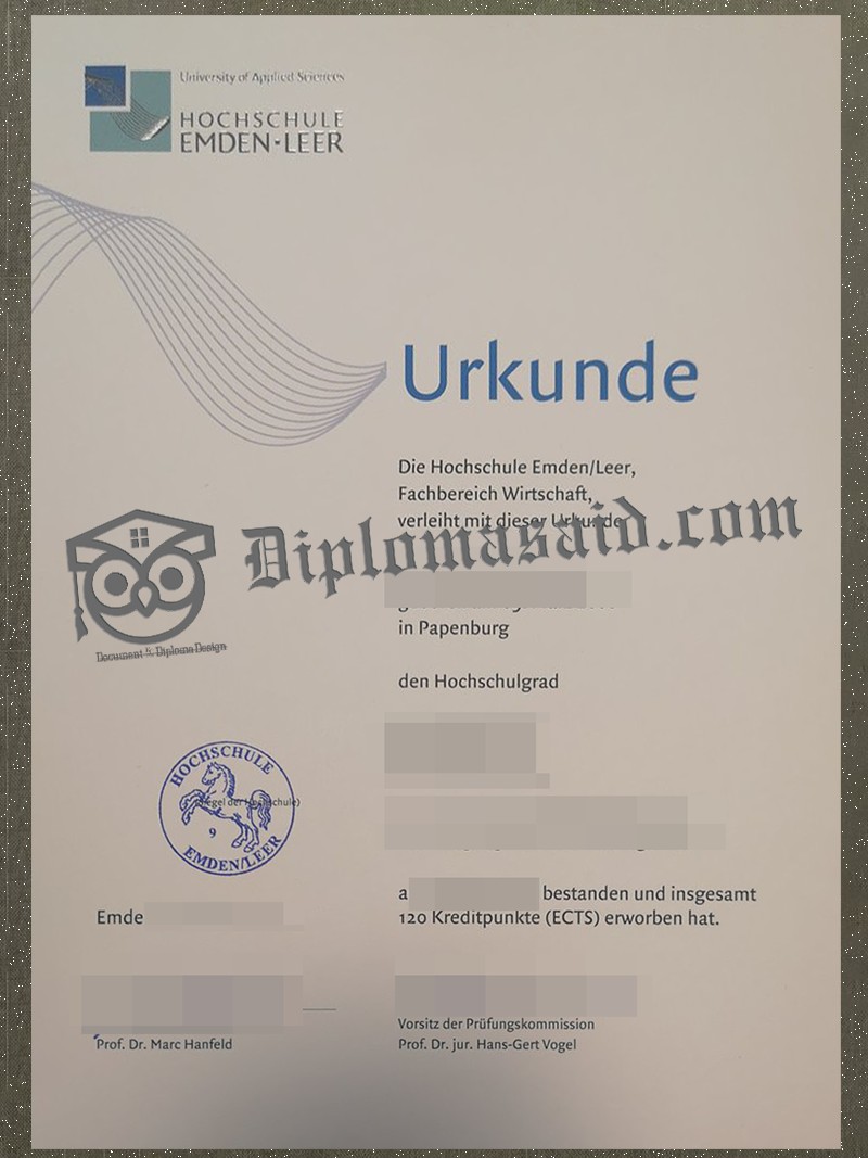 Hochschule Emden Leer Urkunde, Hochschule Emden Leer Degree Hochschule Emden Leer Urkunde, Hochschule Emden Leer Degree