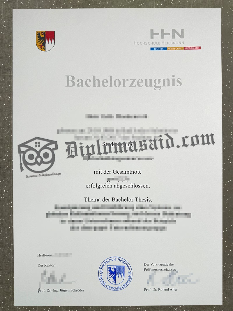 Hochschule Heilbronn Zeugnis, Hochschule Heilbronn Degree Hochschule Heilbronn Zeugnis, Hochschule Heilbronn Degree
