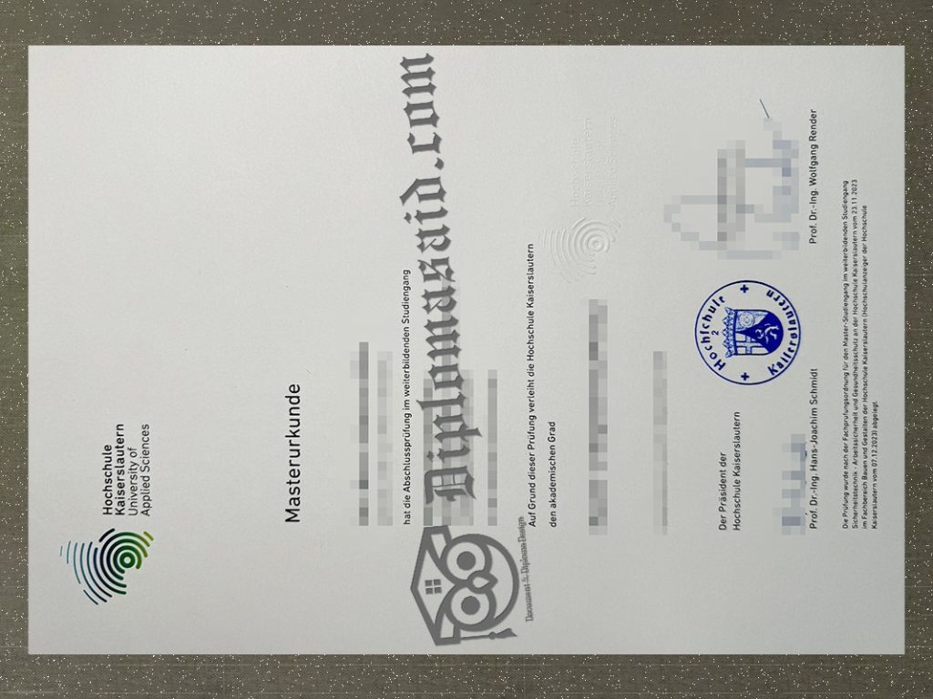 Hochschule Kaiserslautern urkunde, Hochschule Kaiserslautern degree