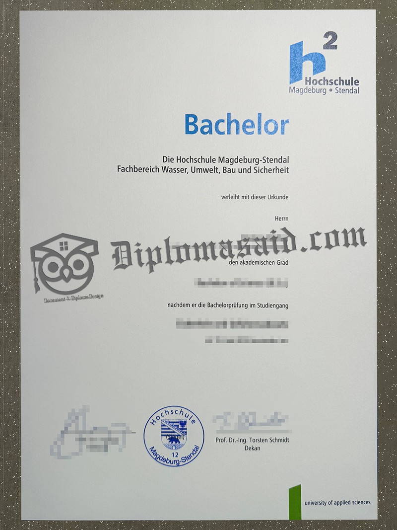 Hochschule Magdeburg-Stendal Urkunde, Hochschule Magdeburg-Stendal Degree Hochschule Magdeburg-Stendal Urkunde, Hochschule Magdeburg-Stendal Degree