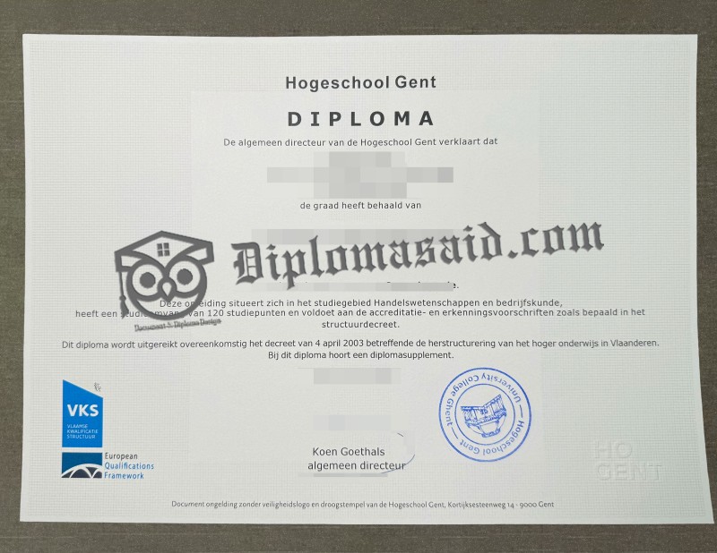Hogeschool Gent Diploma, Hogeschool Gent Degree Hogeschool Gent Diploma, Hogeschool Gent Degree