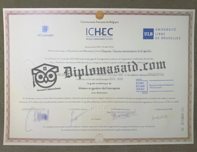 ICHEC Brussels Management School Diploma, ICHEC Brussels Management School Degree ICHEC Brussels Management School Diploma, ICHEC Brussels Management School Degree