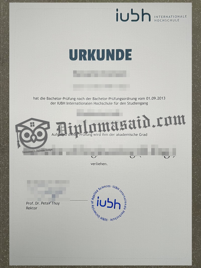 IUBH Urkunde, IUBH Internationale Hochschule Degree IUBH Urkunde, IUBH Internationale Hochschule Degree