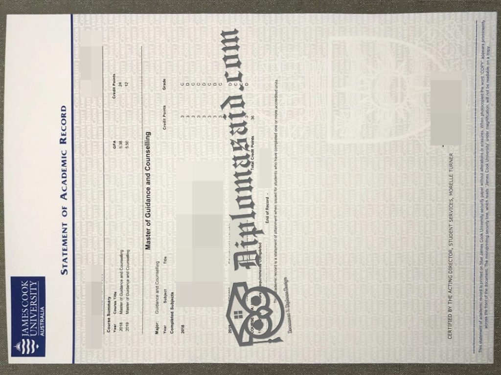 James Cook University Transcript, James Cook University Degree