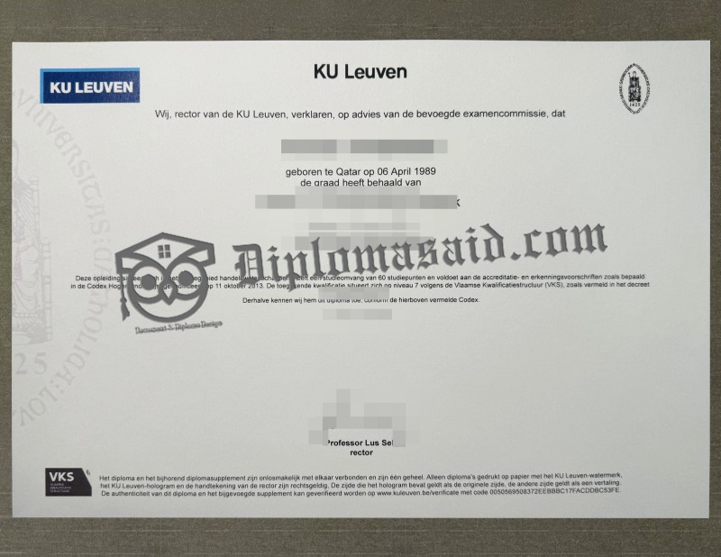 KU Leuven Diploma, KU Leuven Degree KU Leuven Diploma, KU Leuven Degree