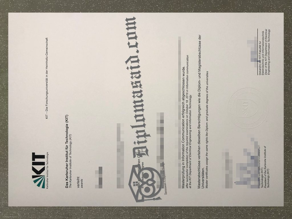 KIT Degree, Karlsruhe Institute of Technology Urkunde