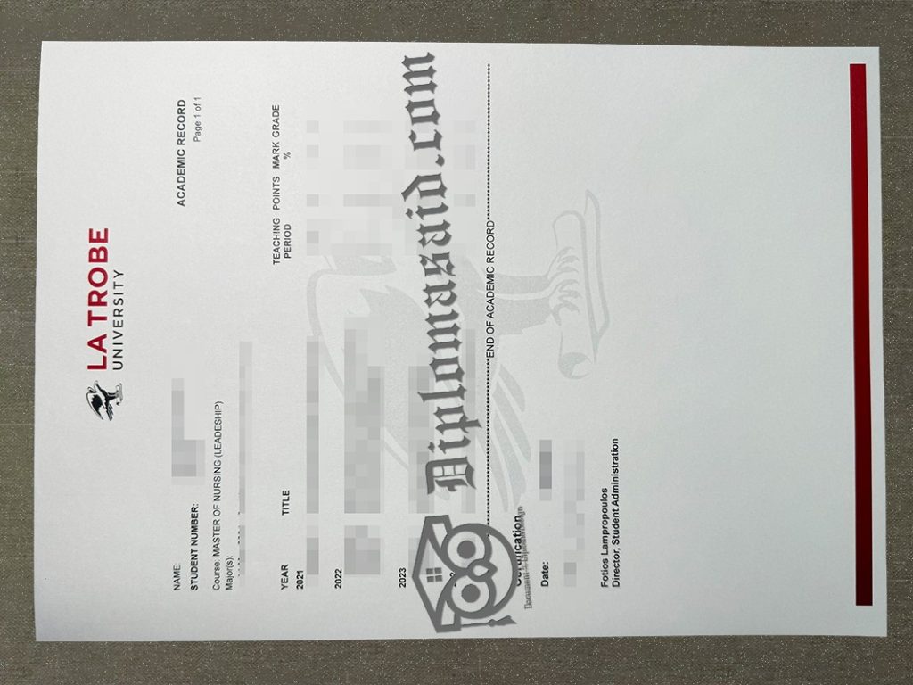 La Trobe University Transcript, La Trobe University Degree