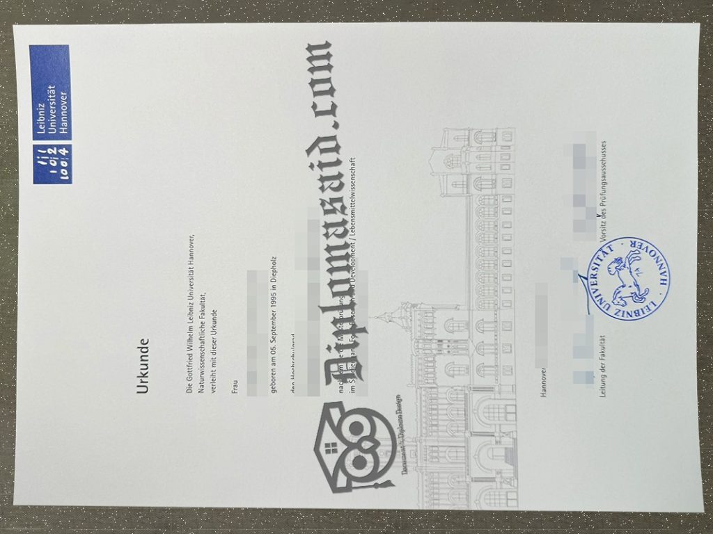 Leibniz University Hannover Urkunde, Leibniz University Hannover Degree