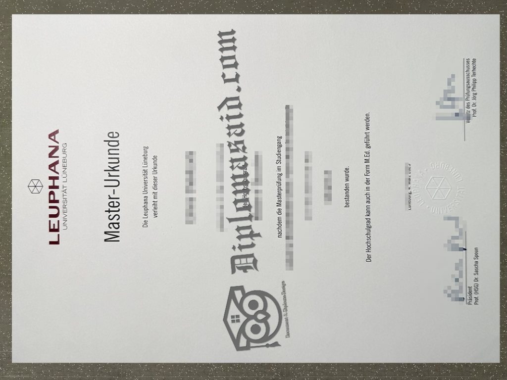 Leuphana Universität Lüneburg Urkunde, Leuphana Universität Lüneburg Degree