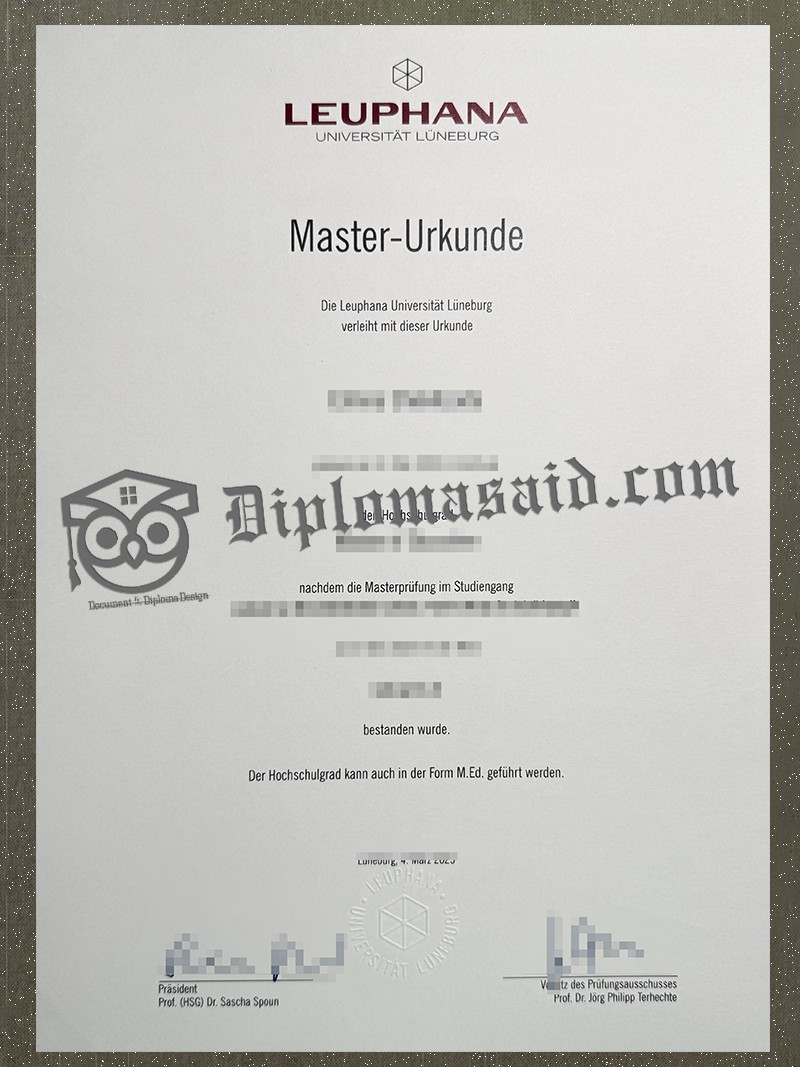Leuphana Universität Lüneburg Urkunde, Leuphana Universität Lüneburg Degree Leuphana Universität Lüneburg Urkunde, Leuphana Universität Lüneburg Degree