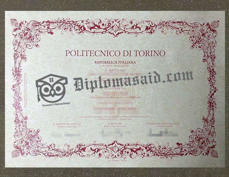 Politecnico di Torino Diploma, Politecnico di Torino Degree Politecnico di Torino Diploma, Politecnico di Torino Degree