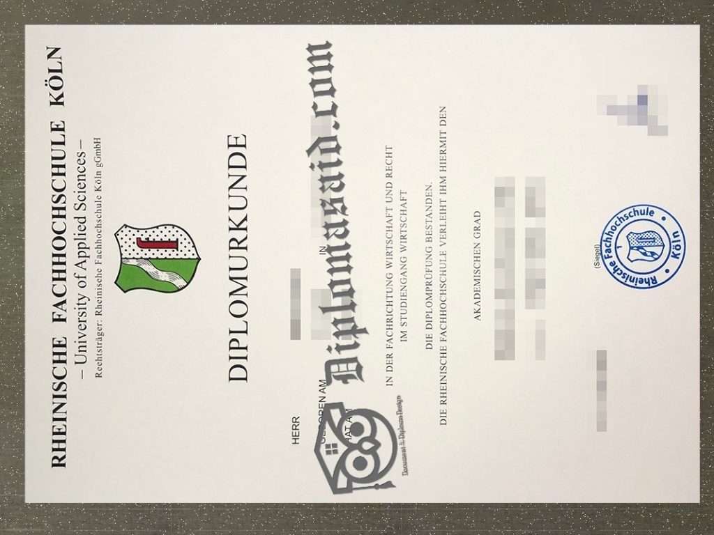 Rheinische Fachhochschule Köln Urkunde, Rheinische Fachhochschule Köln Degree