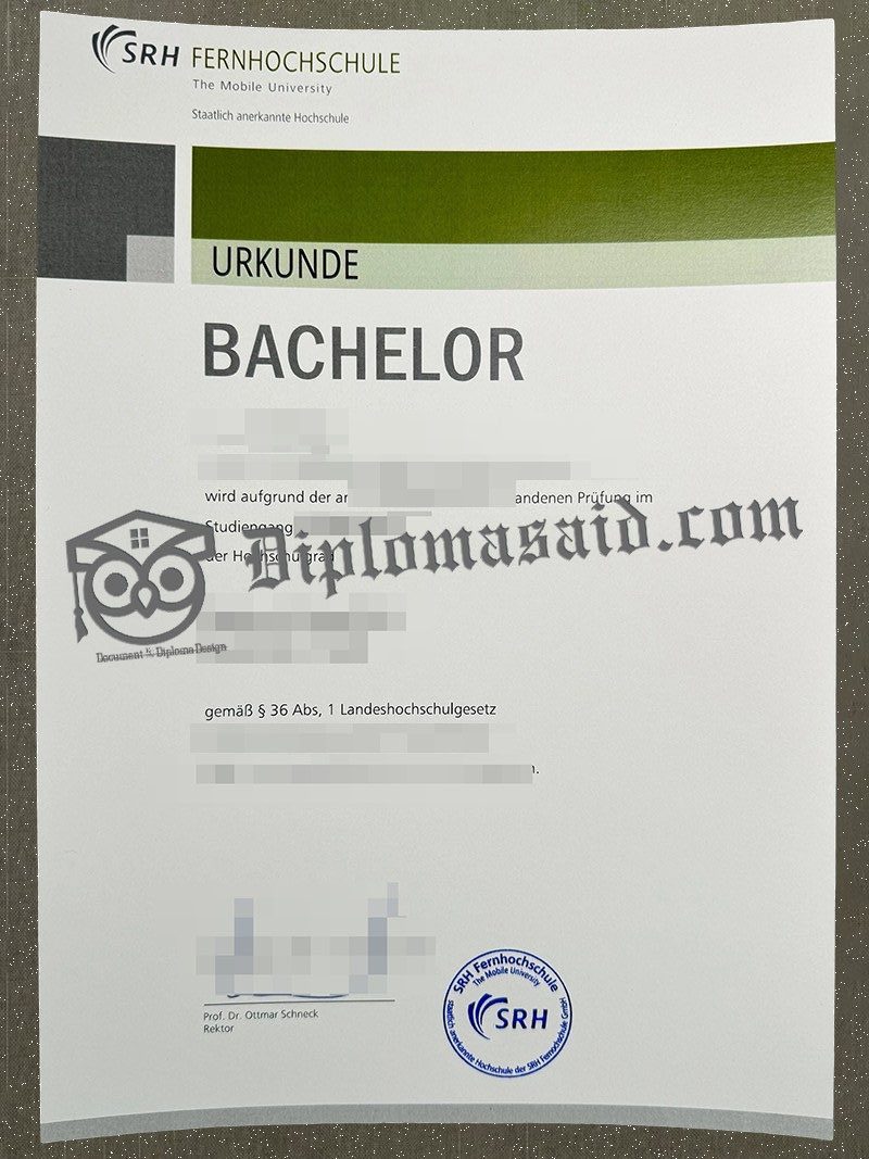 SRH Fernhochschule Urkunde, SRH Fernhochschule Degree SRH Fernhochschule Urkunde, SRH Fernhochschule Degree