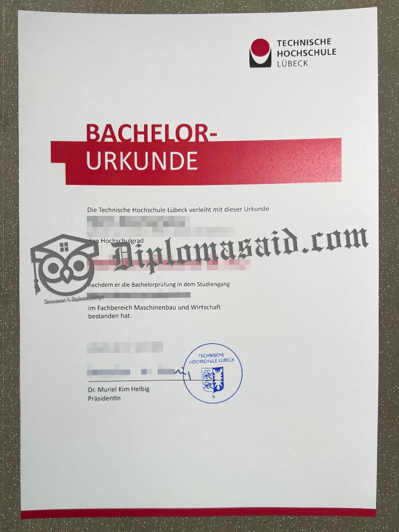 TH Lübeck Urkunde, TH Lübeck Degree TH Lübeck Urkunde, TH Lübeck Degree