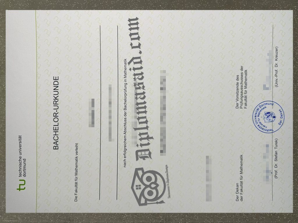Technical University of Dortmund Urkunde, Technical University of Dortmund Degree