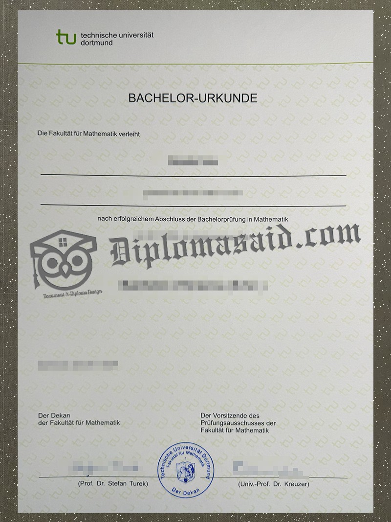 Technical University of Dortmund Urkunde, Technical University of Dortmund Degree Technical University of Dortmund Urkunde, Technical University of Dortmund Degree