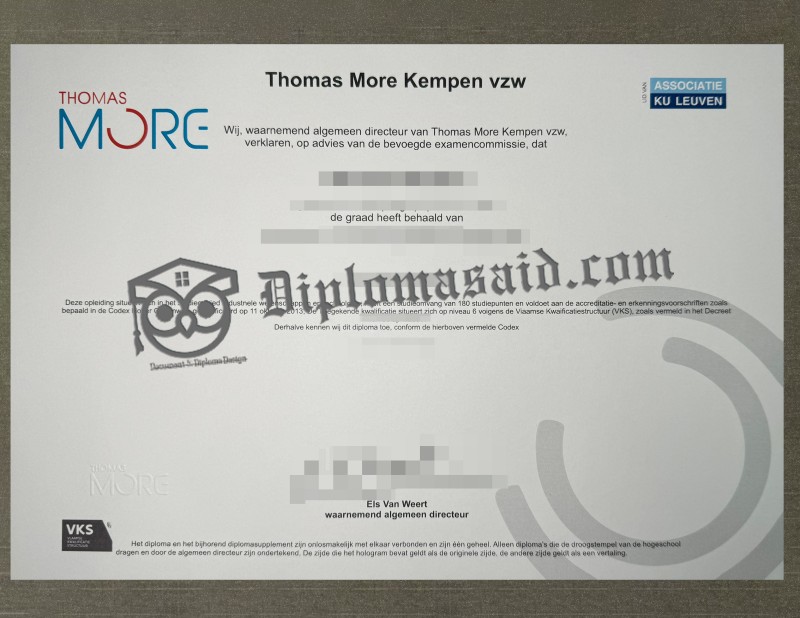 Thomas More Hogeschool Diploma, Thomas More Hogeschool Degree Thomas More Hogeschool Diploma, Thomas More Hogeschool Degree