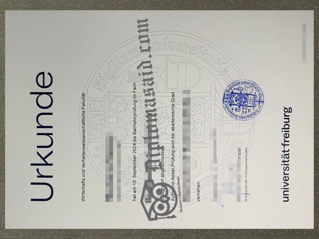 Universität Freiburg Urkunde, Universität Freiburg Degree