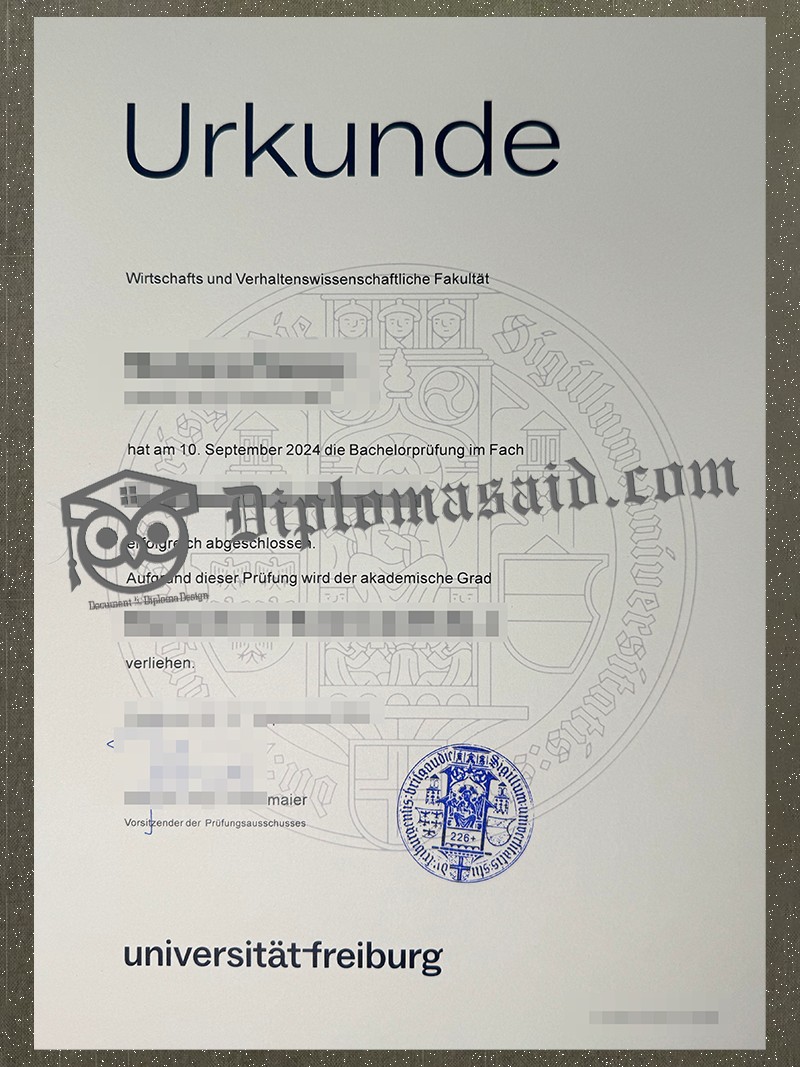 Universität Freiburg Urkunde, Universität Freiburg Degree Universität Freiburg Urkunde, Universität Freiburg Degree