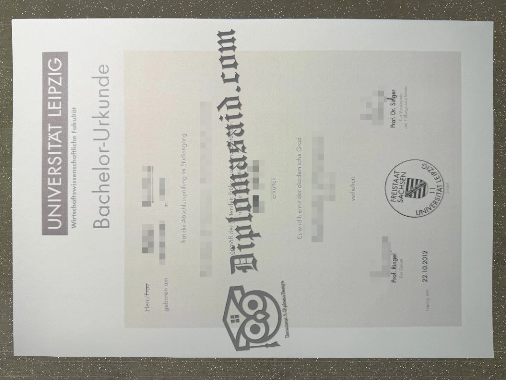 Universität Leipzig Urkunde, Universität Leipzig Degree