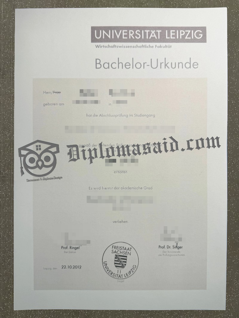 Universität Leipzig Urkunde, Universität Leipzig Degree Universität Leipzig Urkunde, Universität Leipzig Degree