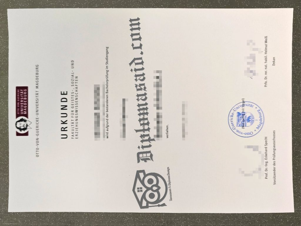 University of Magdeburg Urkunde, University of Magdeburg Degree