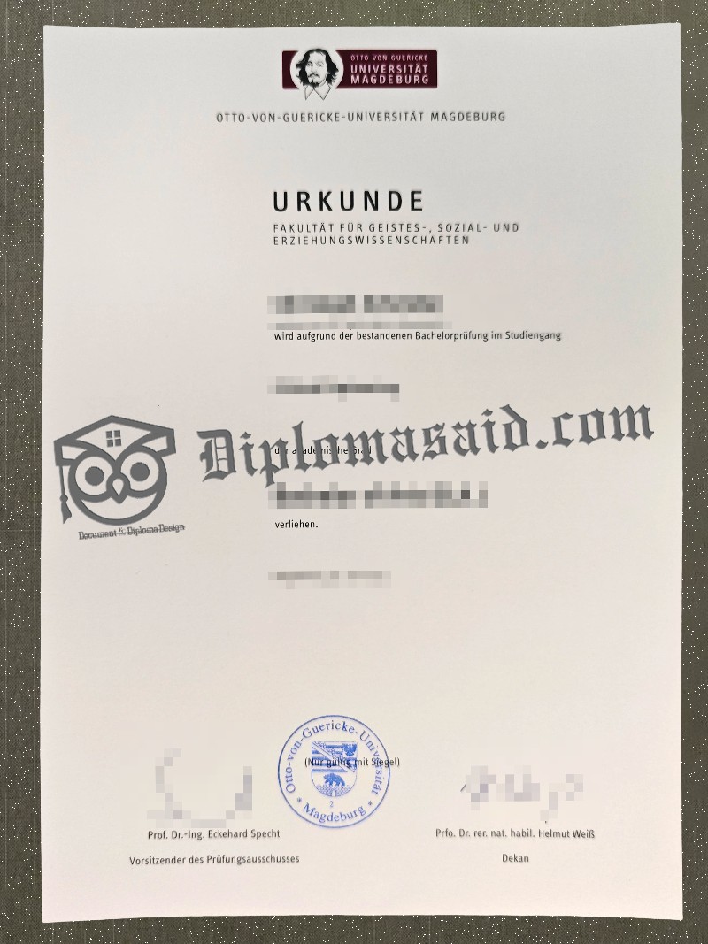 University of Magdeburg Urkunde, University of Magdeburg Degree University of Magdeburg Urkunde, University of Magdeburg Degree