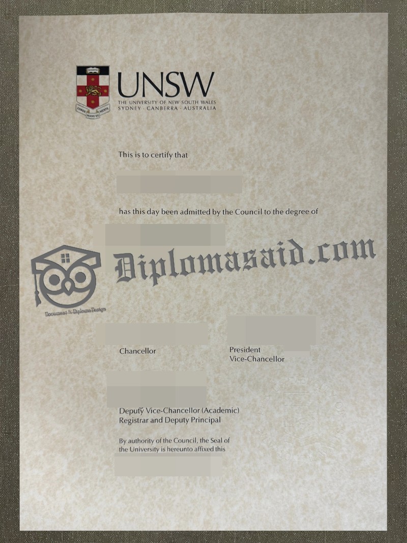 University of New South Wales Degree, University of New South Wales Diploma University of New South Wales Degree, University of New South Wales Diploma