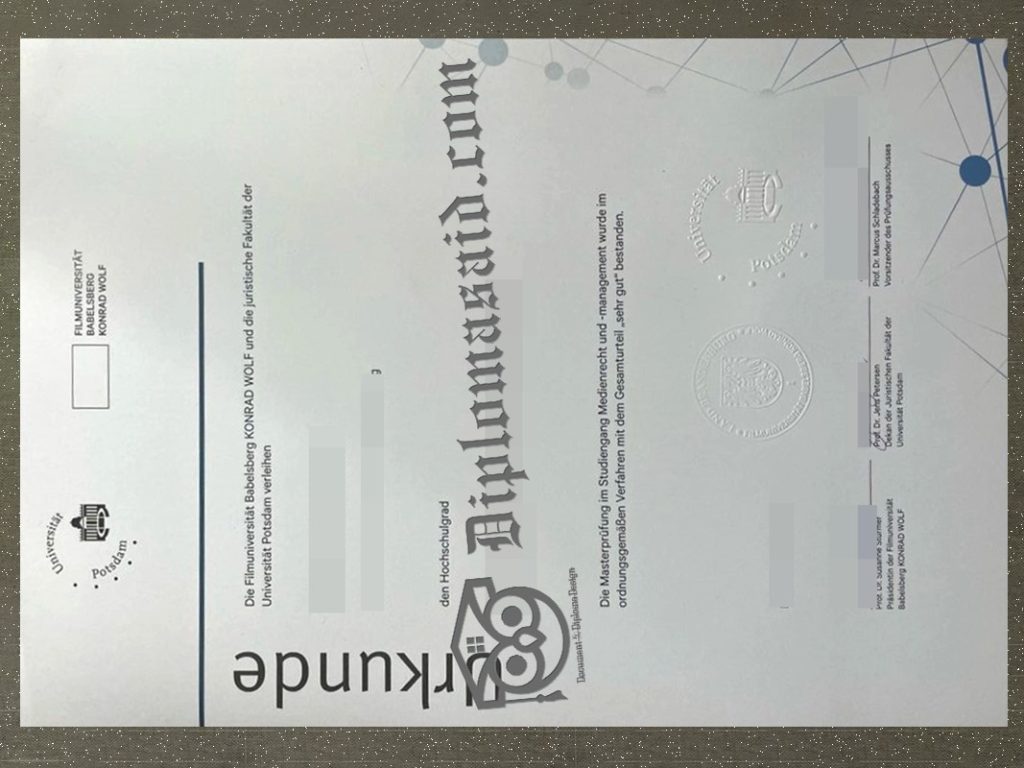 University of Potsdam Urkunde, University of Potsdam Degree
