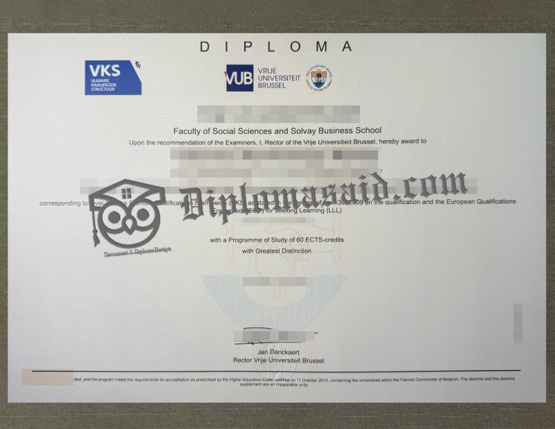Vrije Universiteit Brussel Diploma, Vrije Universiteit Brussel Degree Vrije Universiteit Brussel Diploma, Vrije Universiteit Brussel Degree