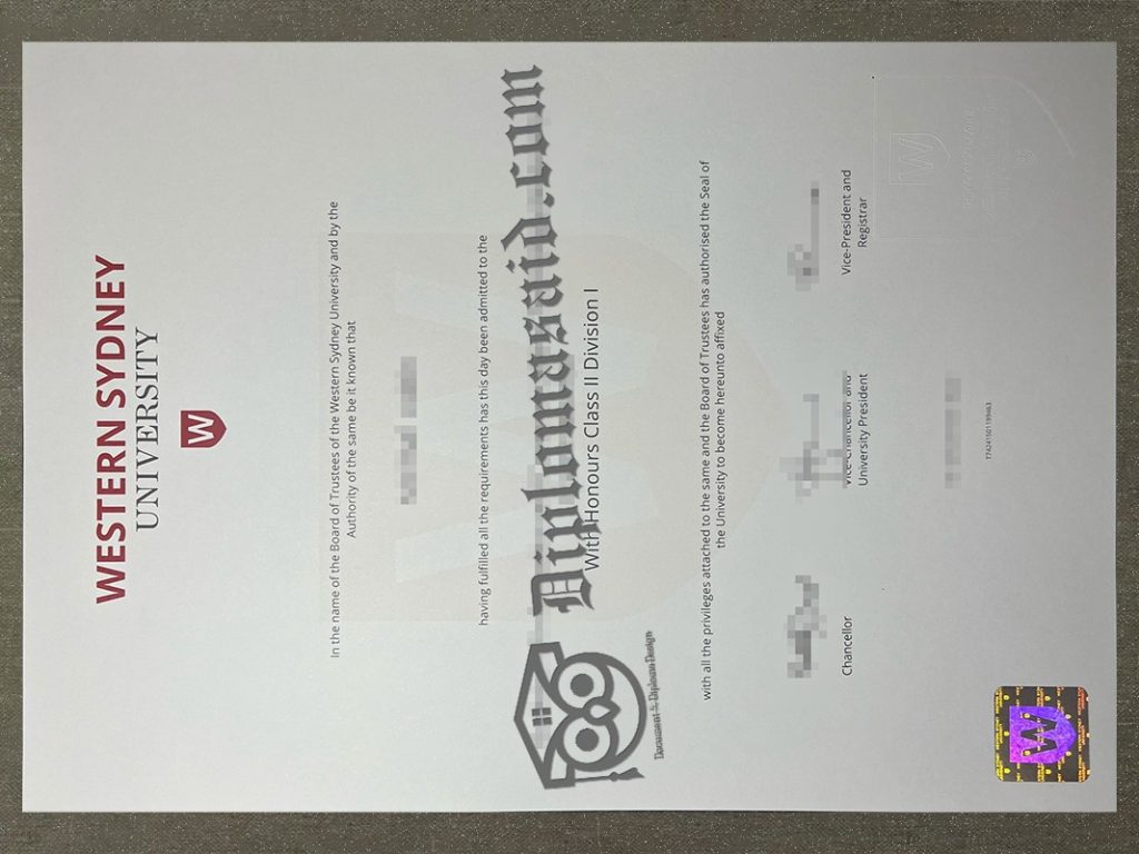 Western Sydney University Degree, Western Sydney University Diploma