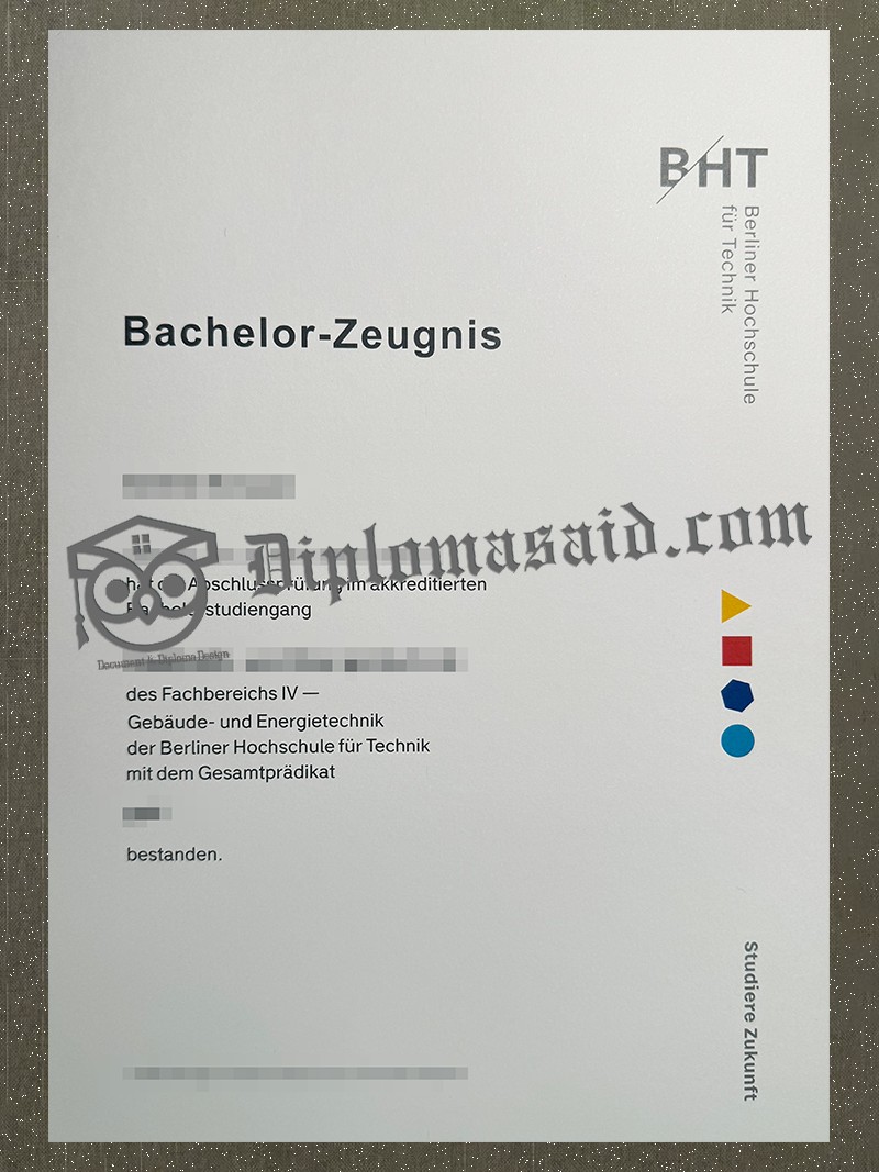 Berliner Hochschule für Technik Zeugnis, Berliner Hochschule für Technik Degree Berliner Hochschule für Technik Zeugnis, Berliner Hochschule für Technik Degree