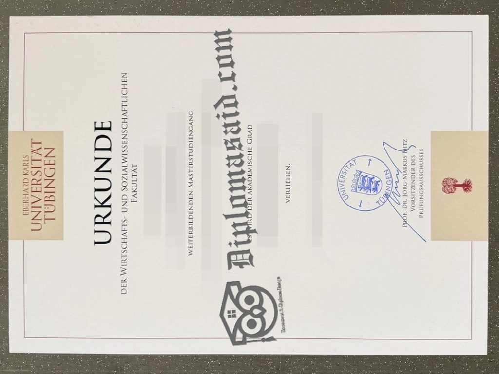 Universität Tübingen Urkunde, Universität Tübingen Degree