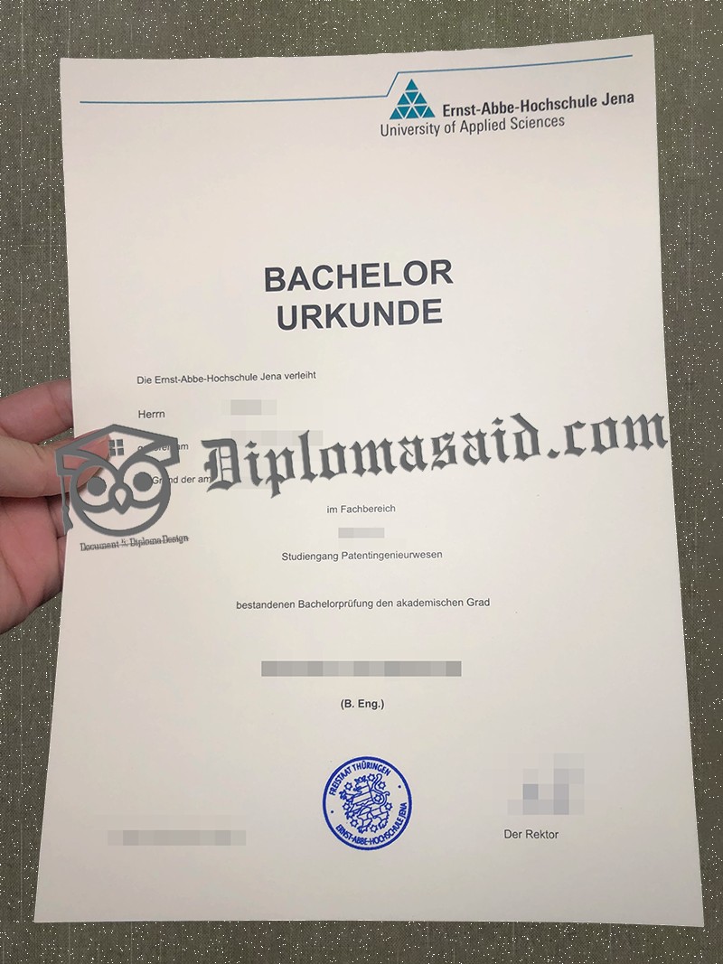 Ernst-Abbe-Hochschule Jena Urkunde, Ernst-Abbe-Hochschule Jena Degree Ernst-Abbe-Hochschule Jena Urkunde, Ernst-Abbe-Hochschule Jena Degree