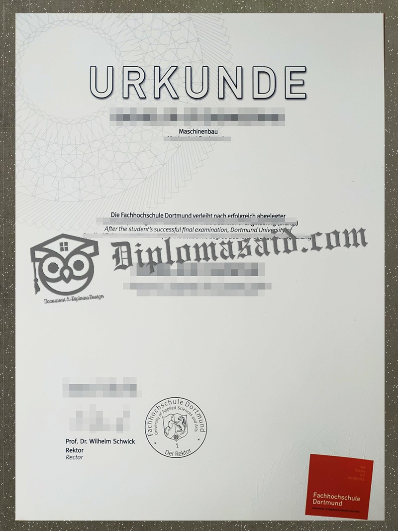 Fachhochschule Dortmund Urkunde, Fachhochschule Dortmund Degree Fachhochschule Dortmund Urkunde, Fachhochschule Dortmund Degree