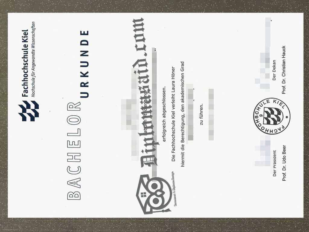 Fachhochschule Kiel Urkunde, Fachhochschule Kiel Degree
