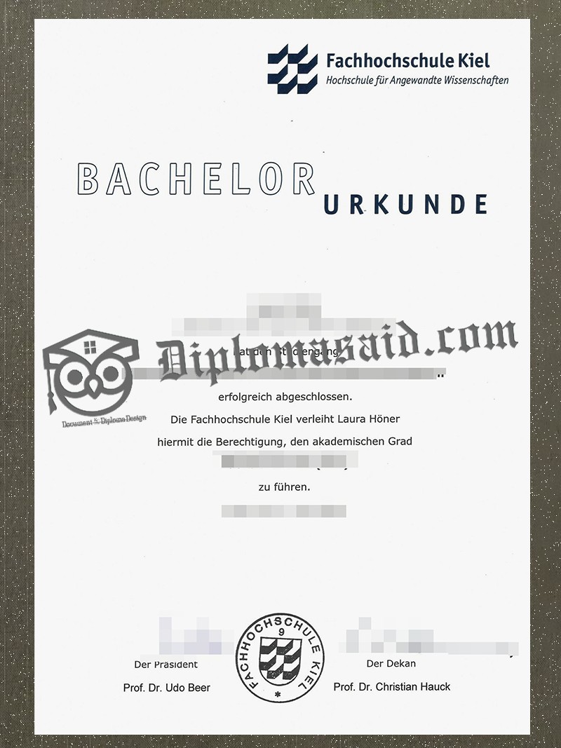 Fachhochschule Kiel Urkunde, Fachhochschule Kiel Degree Fachhochschule Kiel Urkunde, Fachhochschule Kiel Degree
