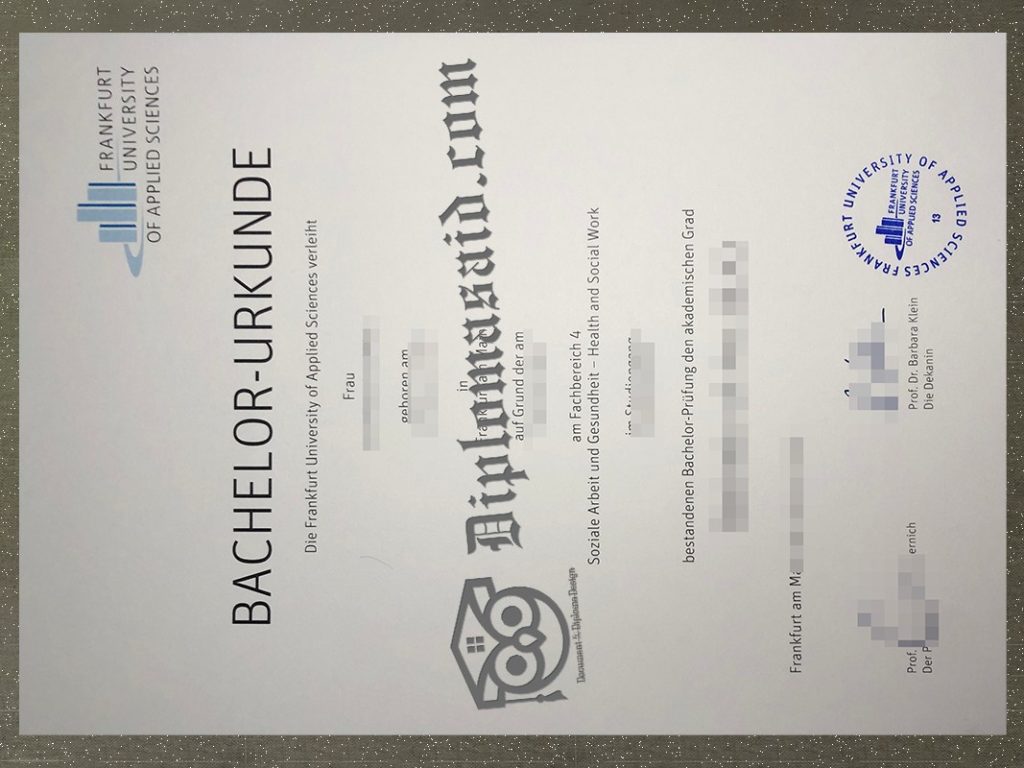 Frankfurt University of Applied Sciences Urkunde, Frankfurt University of Applied Sciences Degree