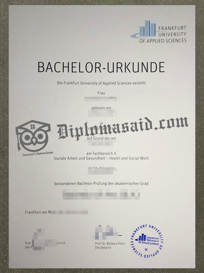 Frankfurt University of Applied Sciences Urkunde, Frankfurt University of Applied Sciences Degree Frankfurt University of Applied Sciences Urkunde, Frankfurt University of Applied Sciences Degree