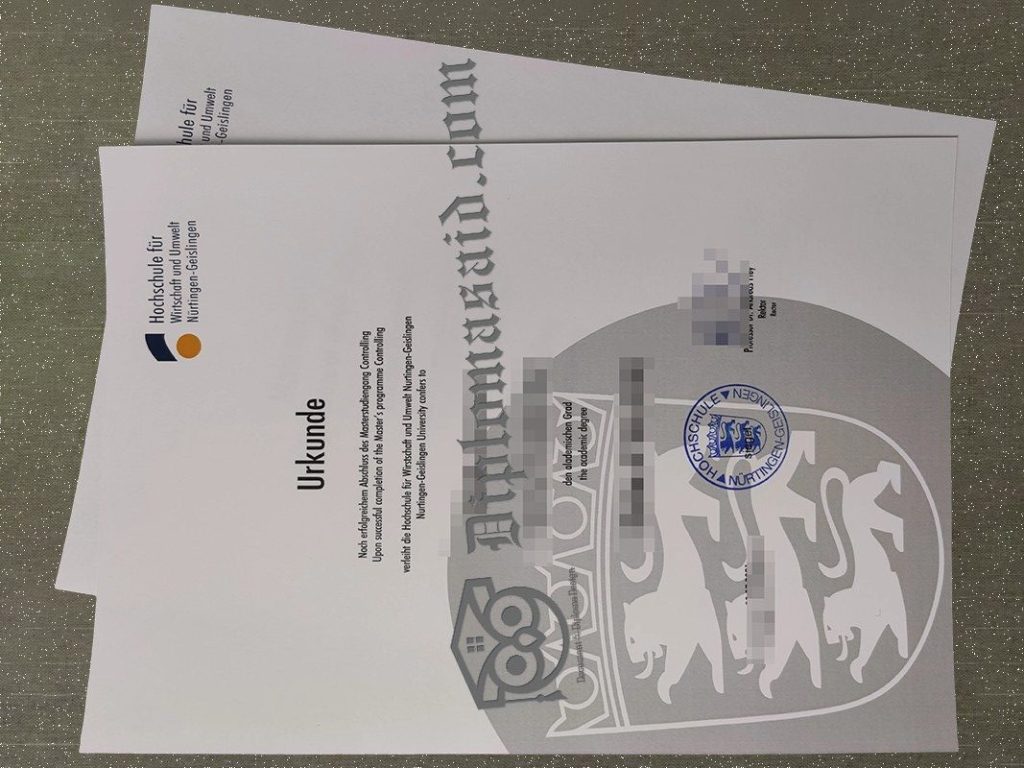 HFWU Urkunde, Nürtingen-Geislingen University Degree