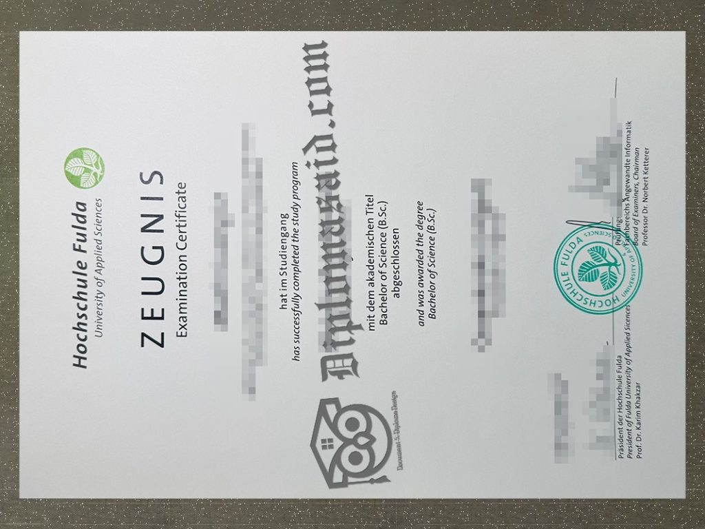 Hochschule Fulda Zeugnis, Hochschule Fulda Certificate