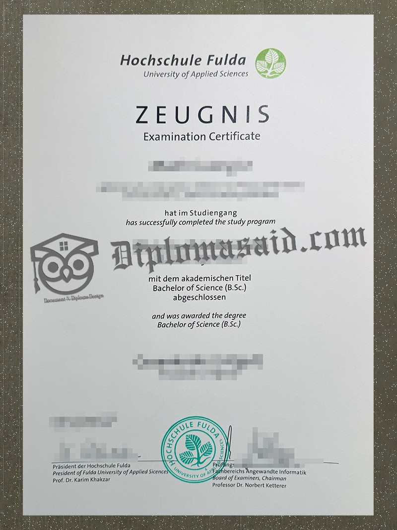 Hochschule Fulda Zeugnis, Hochschule Fulda Certificate Hochschule Fulda Zeugnis, Hochschule Fulda Certificate